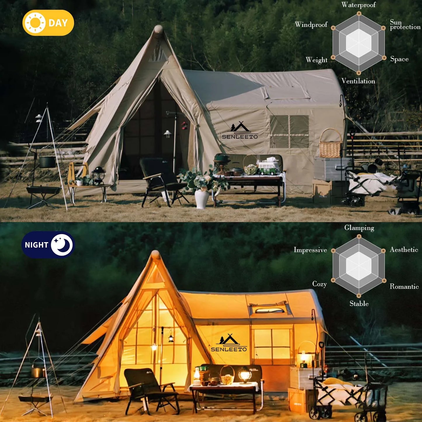 CampMate Inflatable Luxury Tent with Canopy