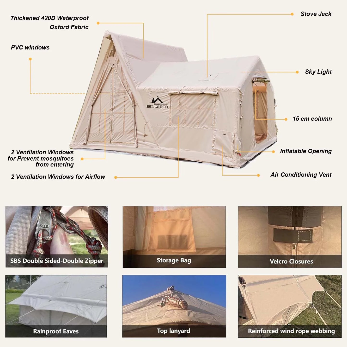 CampMate Inflatable Luxury Tent with Canopy